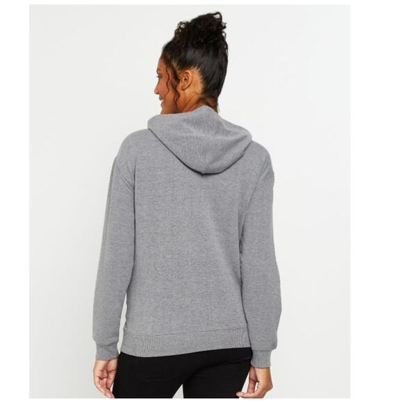 Motherhood Maternity Love at First Kick Graphic Gray w/ Pocket Sweatshirt XS NWT - Picture 3 of 3